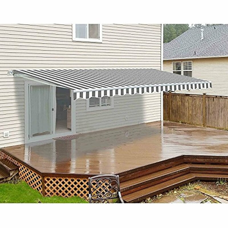 Aleko 16 Ft W X 10 Ft D Motorized Retraction Slope Patio Awning